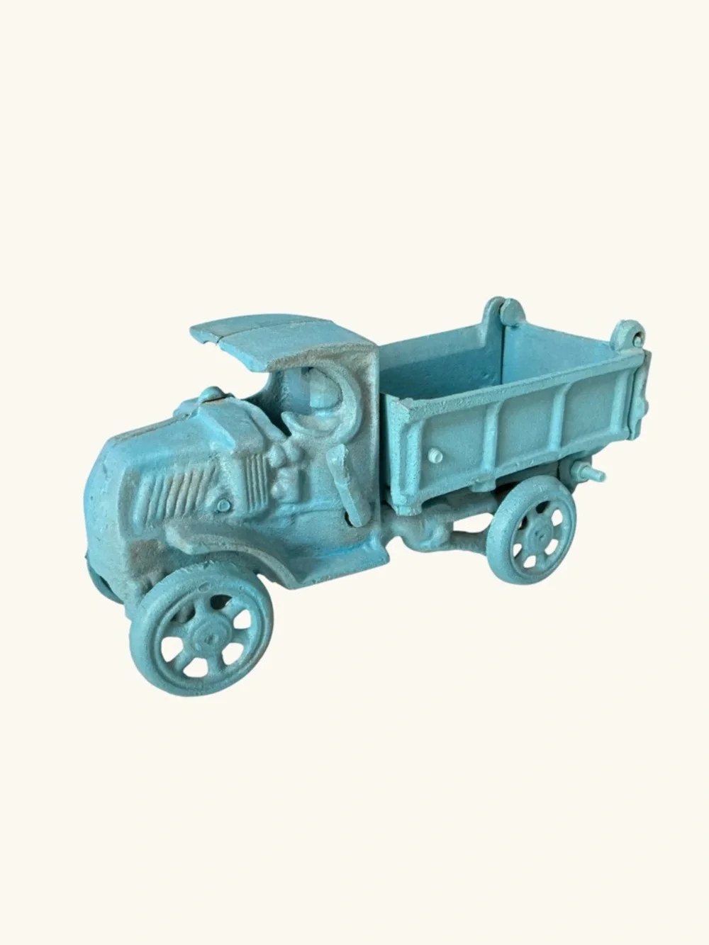 Vintage Cast Iron Toy Dump Truck Classic Light Blue Works
